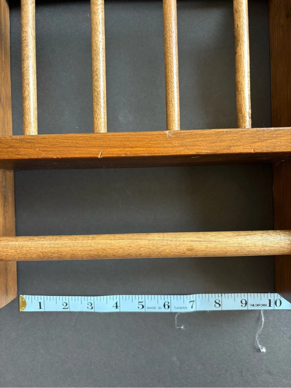 Wooden Wall Rack with Towel Bar - Natural Brown Wood